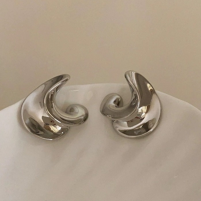 Women's Special-interest Design Simple Metal Spiral Stud Earrings