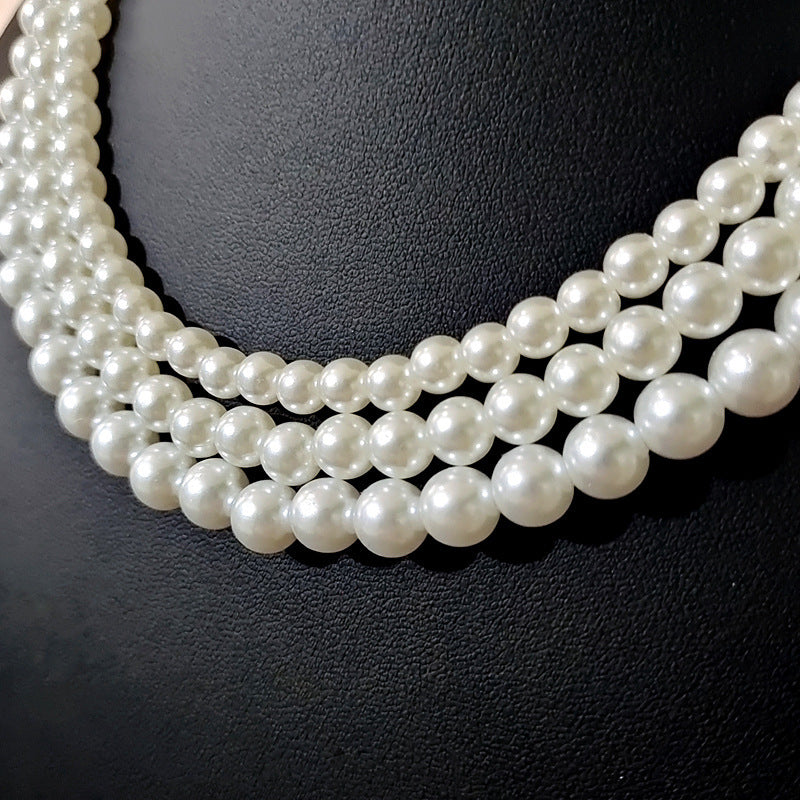 Vintage Pearl Necklace Women's All-match Simple Clavicle Chain