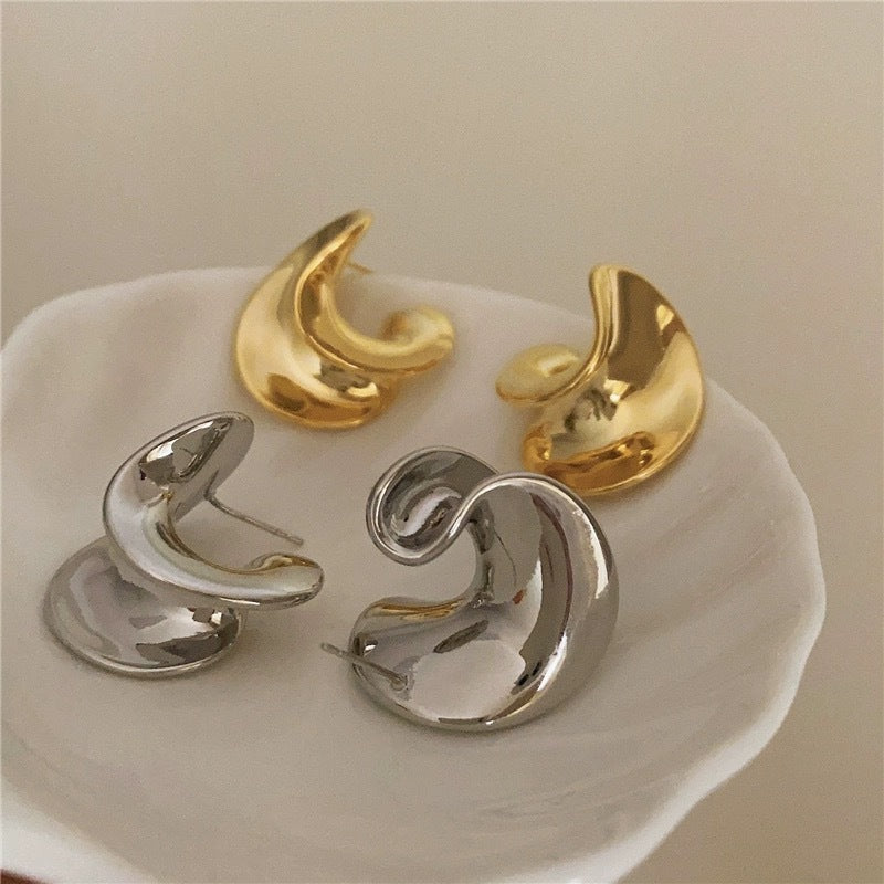 Women's Special-interest Design Simple Metal Spiral Stud Earrings