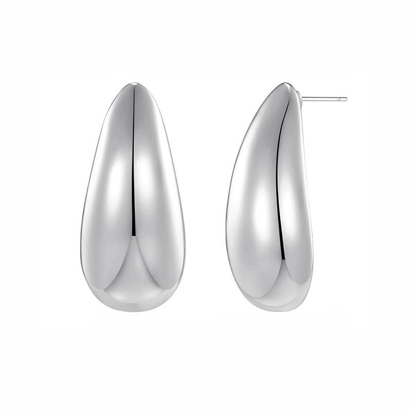 Metal Water Drop Earrings With A Sense Of Niche Luxury