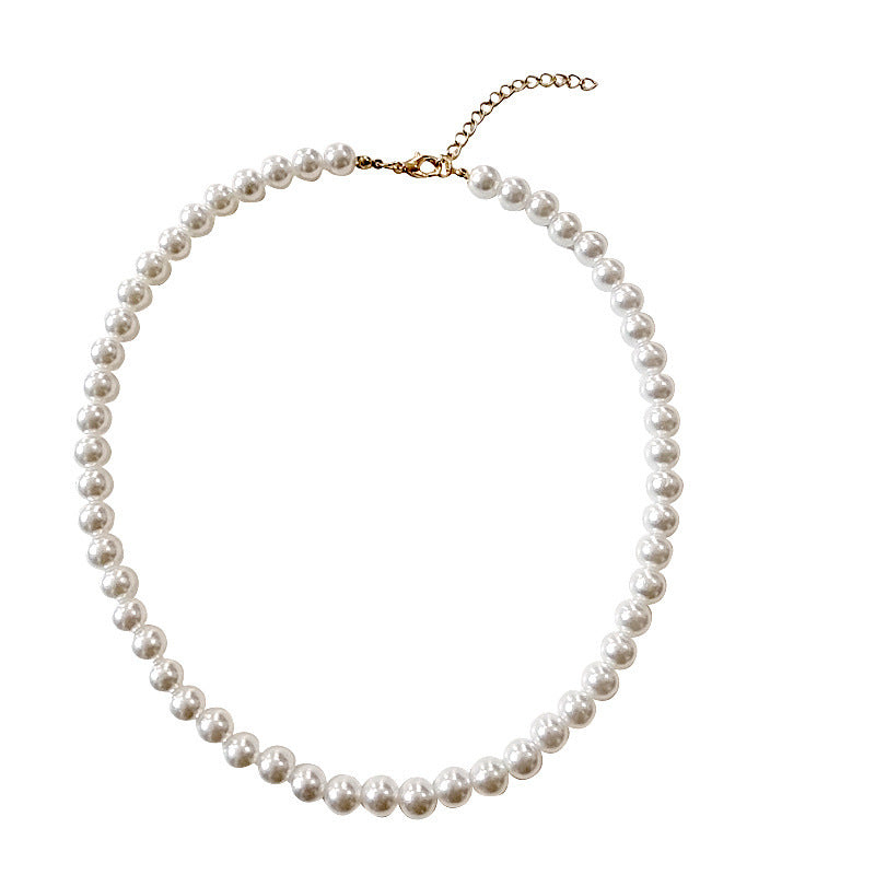 Vintage Pearl Necklace Women's All-match Simple Clavicle Chain